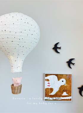 精选Favoria韩系ins布艺热气球儿童房挂件小夜灯空中吊饰生日橱窗