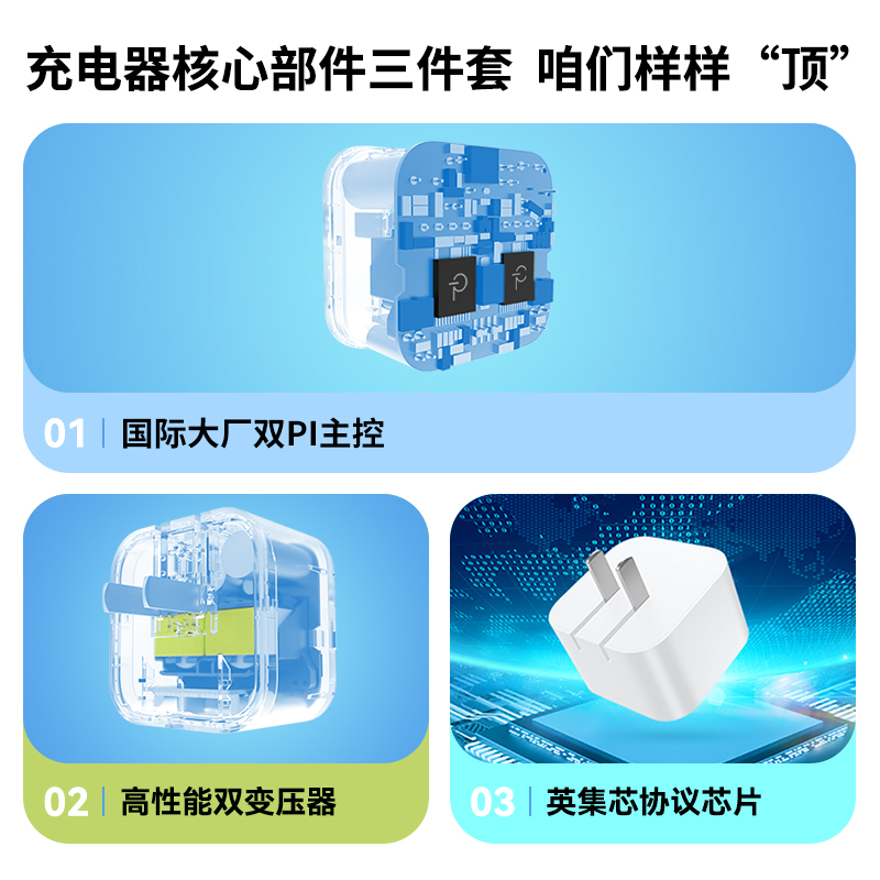 大厂35W电脑平板手机充电器双typec口快速充电头适用于苹果iPhone全系列手机双口切换不断电插脚可折叠适配器
