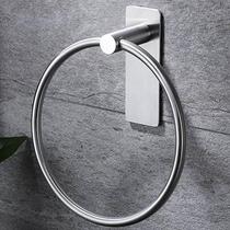 Cross border 304 stainless steel towel ring bathroom toilet free from punching hair towel rack fur