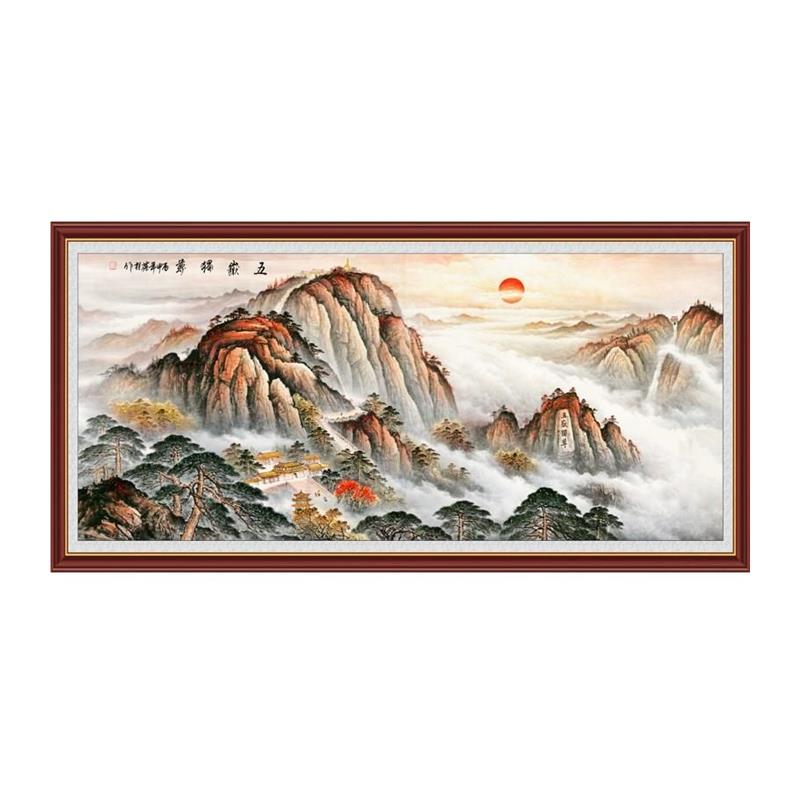 装饰画背景墙壁画墙画五岳独尊有山无水靠山泰山日出自粘壁纸自贴 - 图3