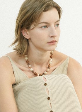 LOOM原点回响串珠项链手链nut天然石水晶哑光S925银老钱风设计