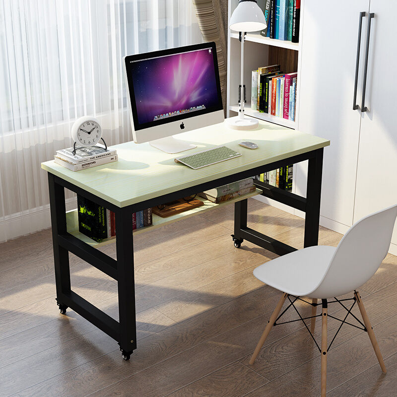 台式电脑桌移动办公桌家用带轮书桌现代简约学生写字台租房桌子-图3