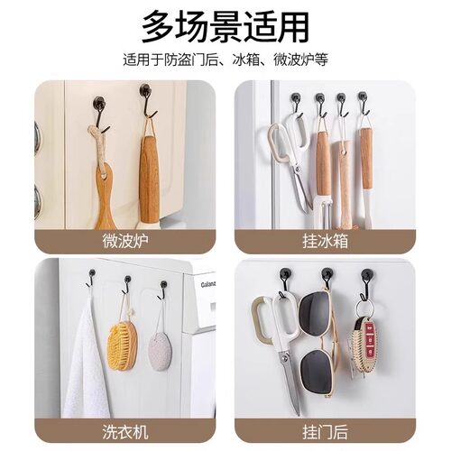 磁吸挂钩强力承重免打孔墙壁浴室厨房门后无痕墙面吸铁磁力粘钩 - 图3