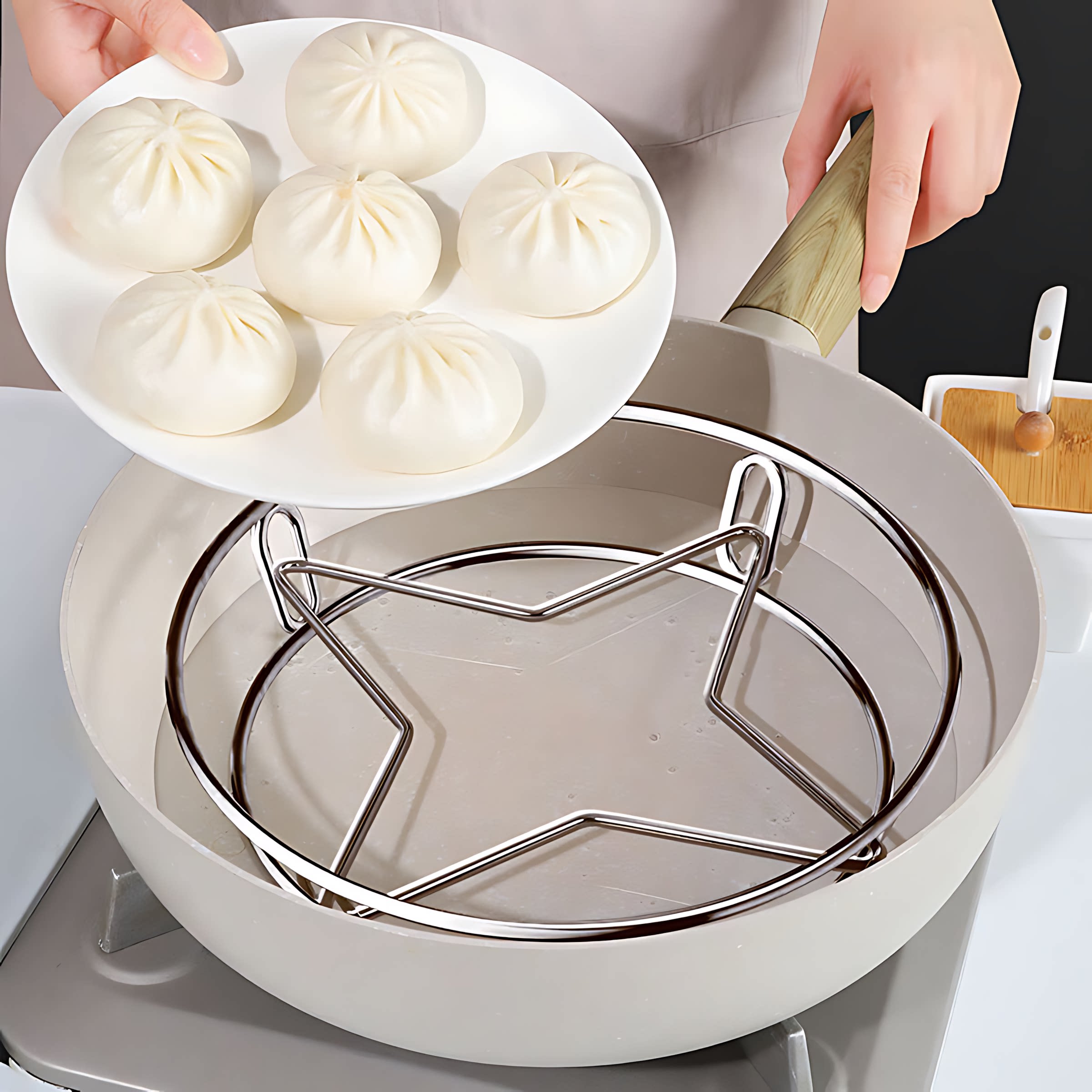 不锈钢锅架厨房家用置物架锅盖隔热防烫锅具锅垫支架蒸架收纳台面