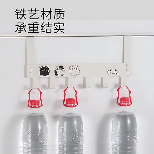 无痕门后挂钩家用免打孔卧室门上置物架子壁挂创意连排挂架挂衣架 - 图2