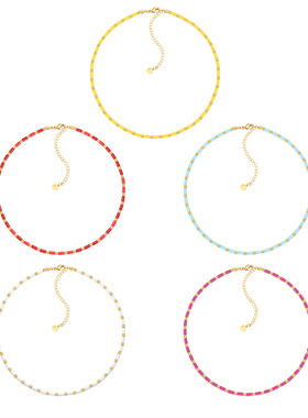 桑蕾细管珠项链时尚原创设计艺术高光釉彩2025年新款