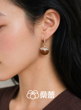 桑蕾闪闪橡果耳环女时尚小众设计个性百搭气质2026年新品