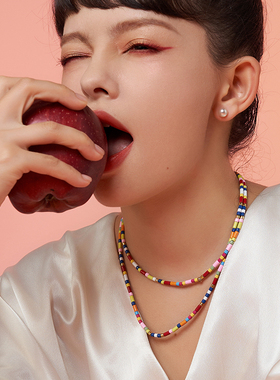 桑蕾陌上花开项链女双层时尚2025年春夏新款爆款