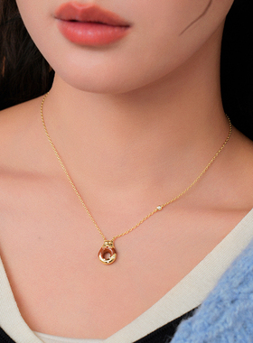 桑蕾小怪兽阿蒙联名款甜甜圈项链女时尚小众原创设计2025年新品