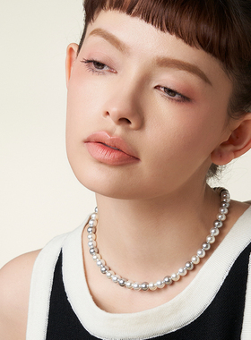 桑蕾芝麻米糕仿珍珠项链小时尚小众女2025秋冬新款