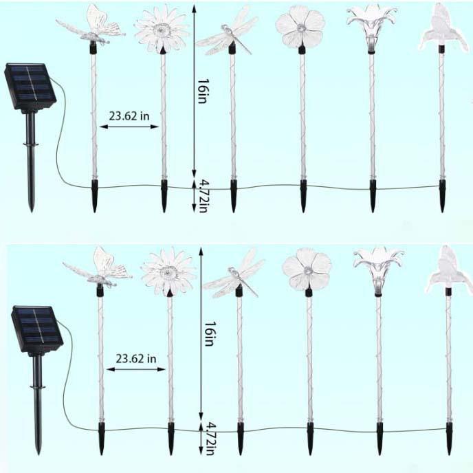户外太阳能蜂鸟蜻蜓蝴蝶向日葵地插灯庭院景观装饰灯防水过道草坪 - 图2