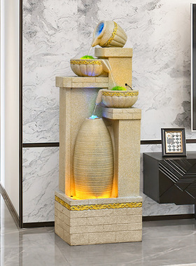 创意欧式简约流水喷泉摆件客厅家居办公室会所装饰玄关景观礼品