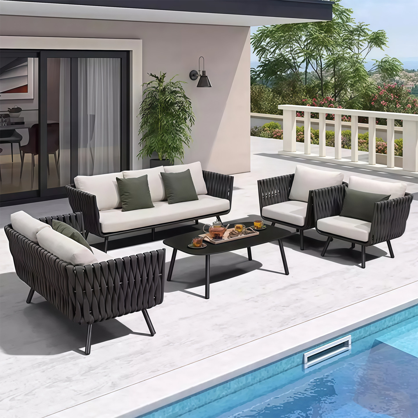 户外沙发组合别墅民宿酒店海景阳光房休闲区室外庭院花园藤编藤椅,淘宝优惠券,粉丝福利购,淘宝优惠卷