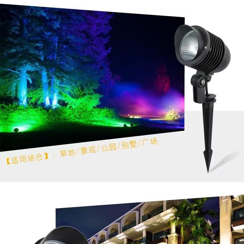 LED地插灯6W9W圆形投光灯户外防水照树灯公园12W射树灯草坪插泥灯 - 图2