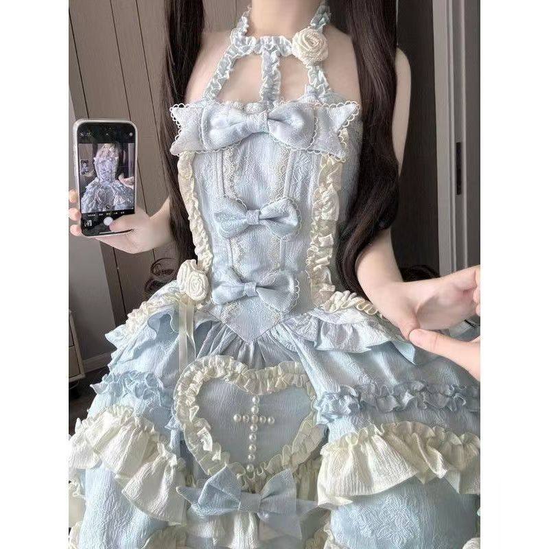 芙蝶之心 芙蝶结原创洋装jsk日常轻lolita公主挂脖连衣裙,淘宝优惠券,粉丝福利购,淘宝优惠卷