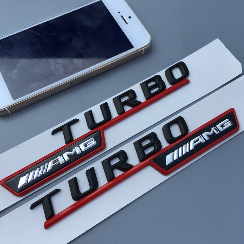 适用奔于驰turboAMG叶子板标 turbo4MATIC侧标奔驰英文字母标-图0