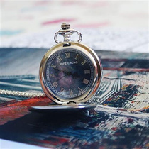 Pregnant Table Hollowed-out Retro Flip Large Dial Student Male And Female Pendant Time Princess Hanging Chain Loving Starry Sky Necklace Table