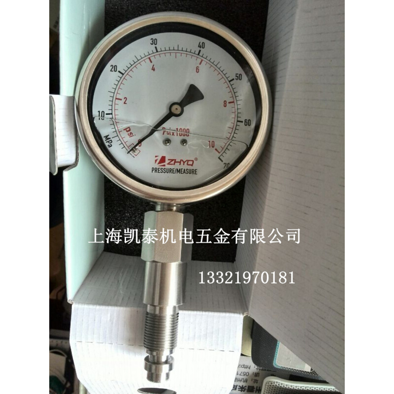ZHYQ卫生型隔膜压力表PT124Y-620-100MPa-M20-33mm 上海朝辉 - 图1