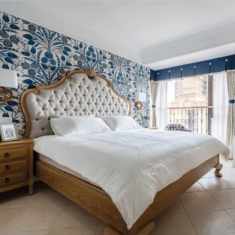 美式复古实木床双人床1.8米橡木雕花法式简约1.5米欧式床高端定制