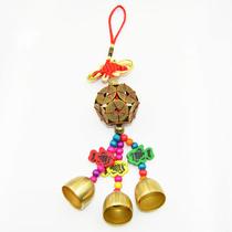 New Road Pass Copper Money Bell Wind Pearl Fish Car Home Pendant Feng Shui Auspicious Safety Hang Accessories Spot