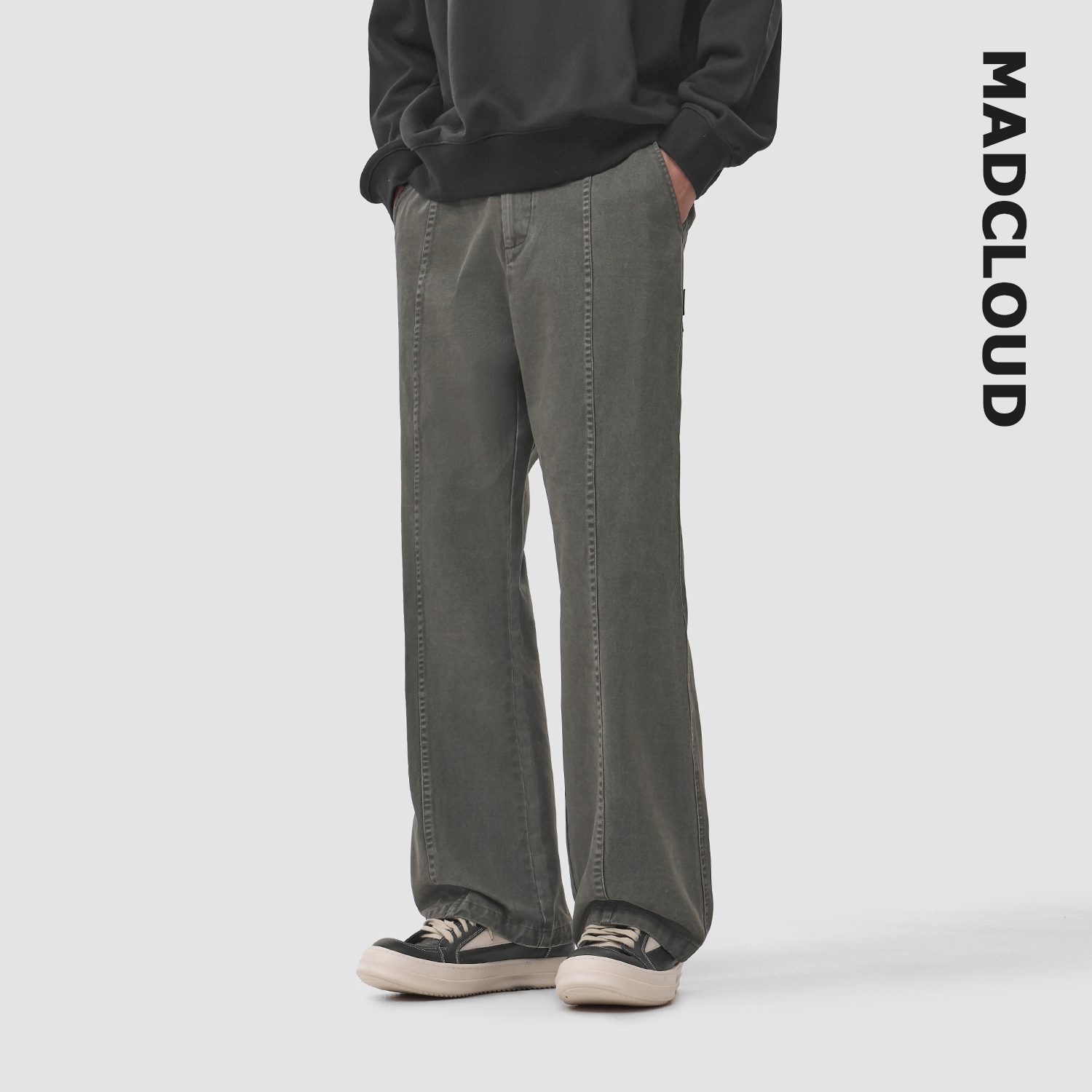 MAD官方 | 迈克罗德 美式高街水洗做旧工装裤春秋cargo男士休闲裤 - 图1