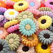 10Pcs 20mm Baby Silicone Teether Beads Mini Flower Daisy Tee