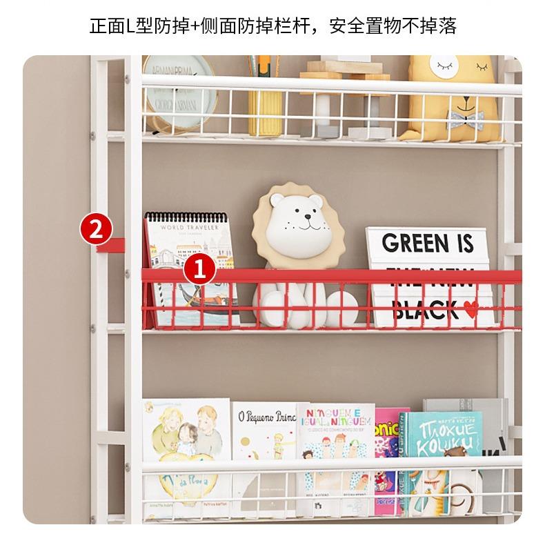 门后书架置物架壁挂式墙上铁艺超薄书柜钢制极窄夹缝收纳柜免打孔 - 图0