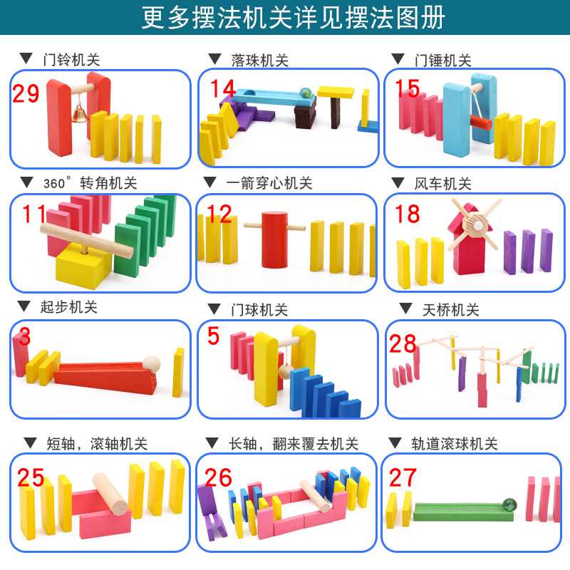 多米诺骨牌儿童益智智力玩具动脑成人男孩女孩比赛小学生大号积木-图2