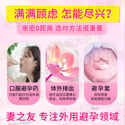 妻之友壬苯醇醚栓女性外用短期避孕药塞放阴道事前避孕栓非凝胶膜 - 图0