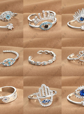 锆石evileye恶魔之眼开口戒指