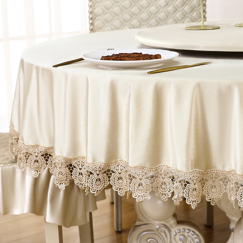 欧式大圆桌桌布椅子套家用高档布艺桌布椅套加厚转盘套布圆形台布,淘宝优惠券,粉丝福利购,淘宝优惠卷