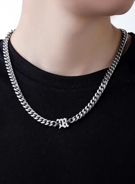 明星同款字母拼接项链男