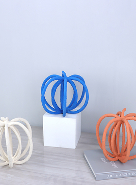 现代简约北欧风格南瓜形状摆x件金属样板间儿童房客厅桌面软装饰