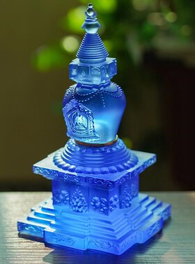 尼泊尔琉璃舍利塔供具装藏可打开舍利甘K露丸菩提塔家居桌面摆件