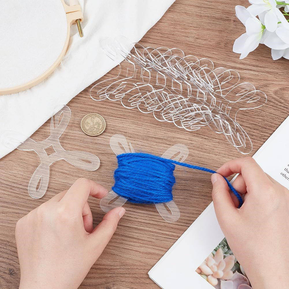 5pcs透明亚克力纱线线轴绕线机交叉缝合收纳器针织缝纫工具,淘宝优惠券,粉丝福利购,淘宝优惠卷