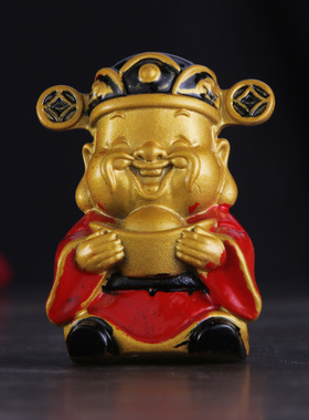 铜制品小财神吉祥兔富足有余车摆办公室客厅摆件工艺品源头工厂