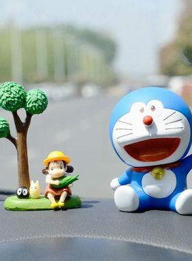 宫崎骏治愈系猫汽车摆件创意小梅车载装饰千与千寻可爱车饰品礼物