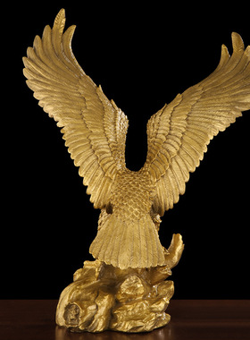 黄铜老鹰摆件雄鹰展翅黄铜大展宏图老鹰家居饰品金属工艺品