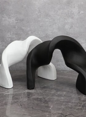 现代简约树脂飘带书房售楼部样板房卧G室客厅家居玄关软装饰品摆