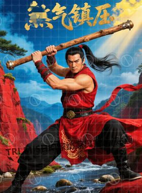 英雄武松打虎自粘贴画防水家宅安宁墙贴化解风水西邻高镇白虎贴画