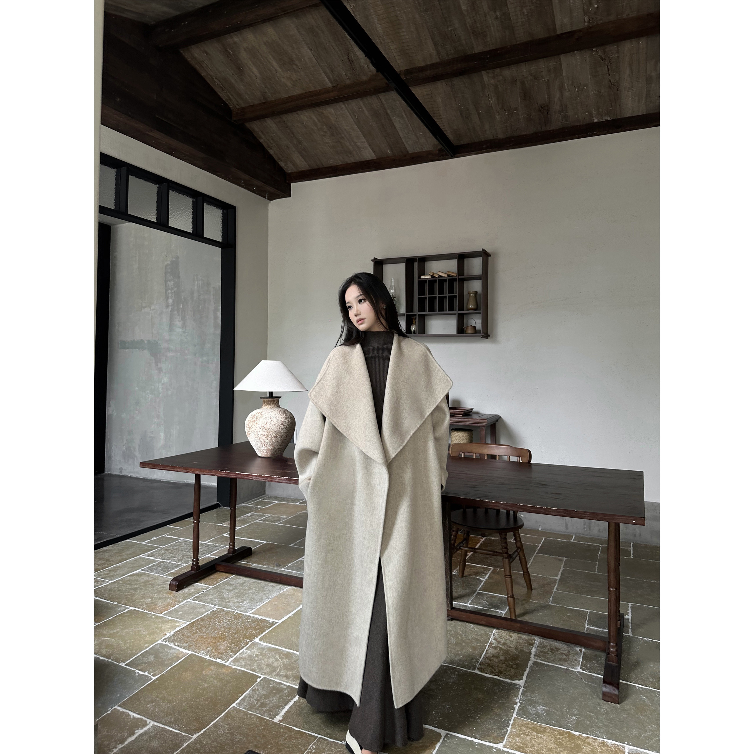 【美鹿莎专属】5werkwen rattan系列一字领大A摆半裙针织套装秋冬,淘宝优惠券,粉丝福利购,淘宝优惠卷