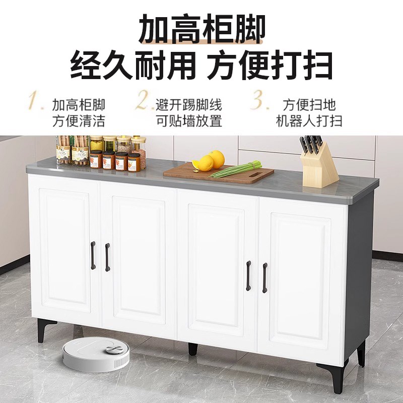 厨房置物架备餐操作台切菜桌落w地多层中岛台家用整体橱柜碗碟收 - 图2