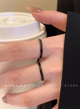 安可拉红滴釉戒指女感显白轻奢食指戒复古红色叠戴开口指环