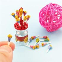 Evas house accessories fruit sauces to play with snacks Potato Chips Barrel Model Mini Microminiature World small Toys Stick Candy