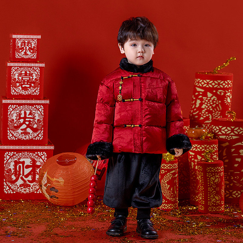 男童拜年服中国风宝宝周岁冬季套装儿童唐装加厚棉衣新年过年衣服,淘宝优惠券,粉丝福利购,淘宝优惠卷