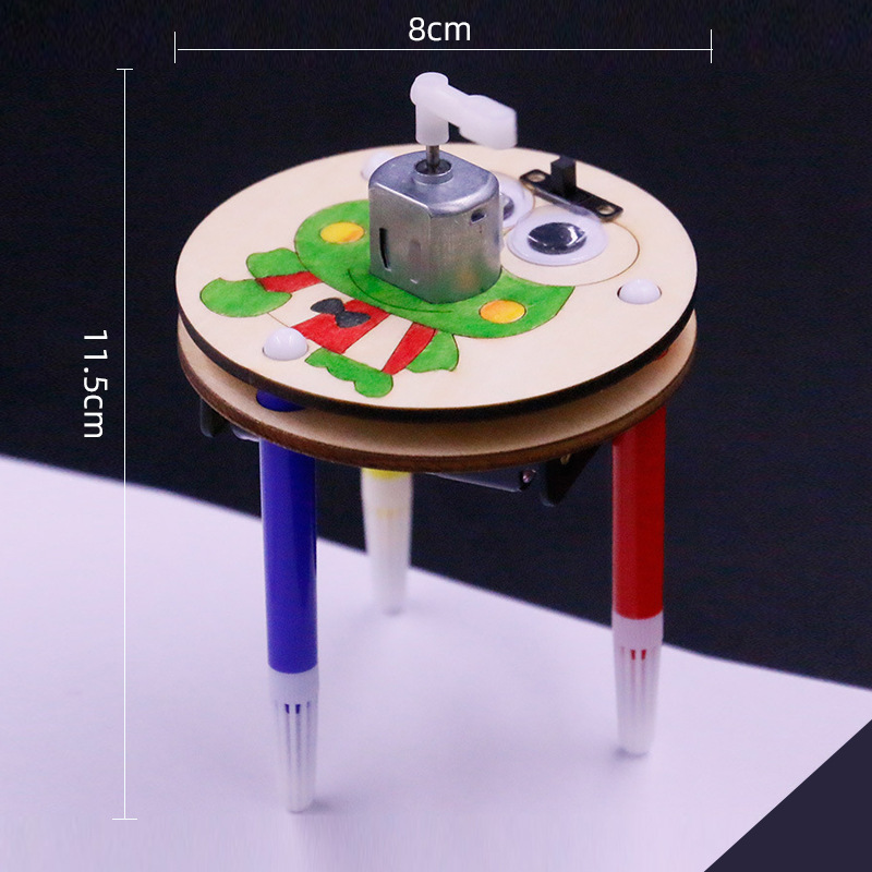 科趣幼儿园小学生diy手工制作材料stem创客科技小制作 涂鸦机器人 - 图0