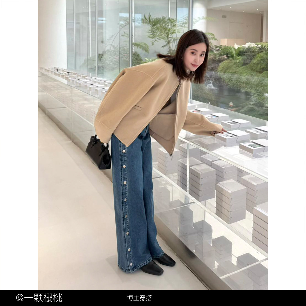 COVERINS100羊毛廓形毛呢短外套女简约夹克2025冬新款CC35510010,淘宝优惠券,粉丝福利购,淘宝优惠卷