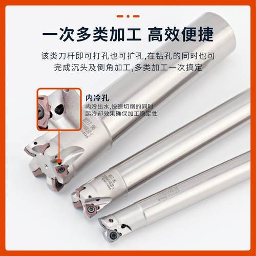 快进给铣刀杆 MFWN90度直角抗震插铣刀杆 WNMU0403六角双面铣刀片 - 图0
