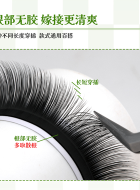 超柔软仿真无感0.03山茶花睫毛根部无胶婴哑光手工开花国风美睫店