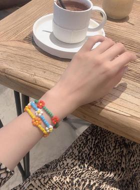 New Korean Cute Flowers Daisy Bracelets Transparent Colorful
